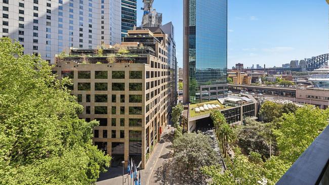 The view from 803/18 Loftus Street, Sydney.