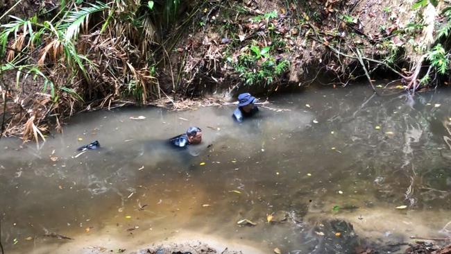 Police, SES, divers and a human remains detection dog have scoured remote bushland near Yarrabah for the remains of missing teen Markiah Major. Picture: Queensland Police Service