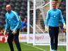 HULL, ENGLAND - SEPTEMBER 27: Wilfredo Caballero (L) of Manchester City warms up with team-mate Joe Hart before the Barclays Premier League match between Hull City and Manchester City at KC Stadium on September 27, 2014 in Hull, England. (Photo by Matthew Lewis/Getty Images)