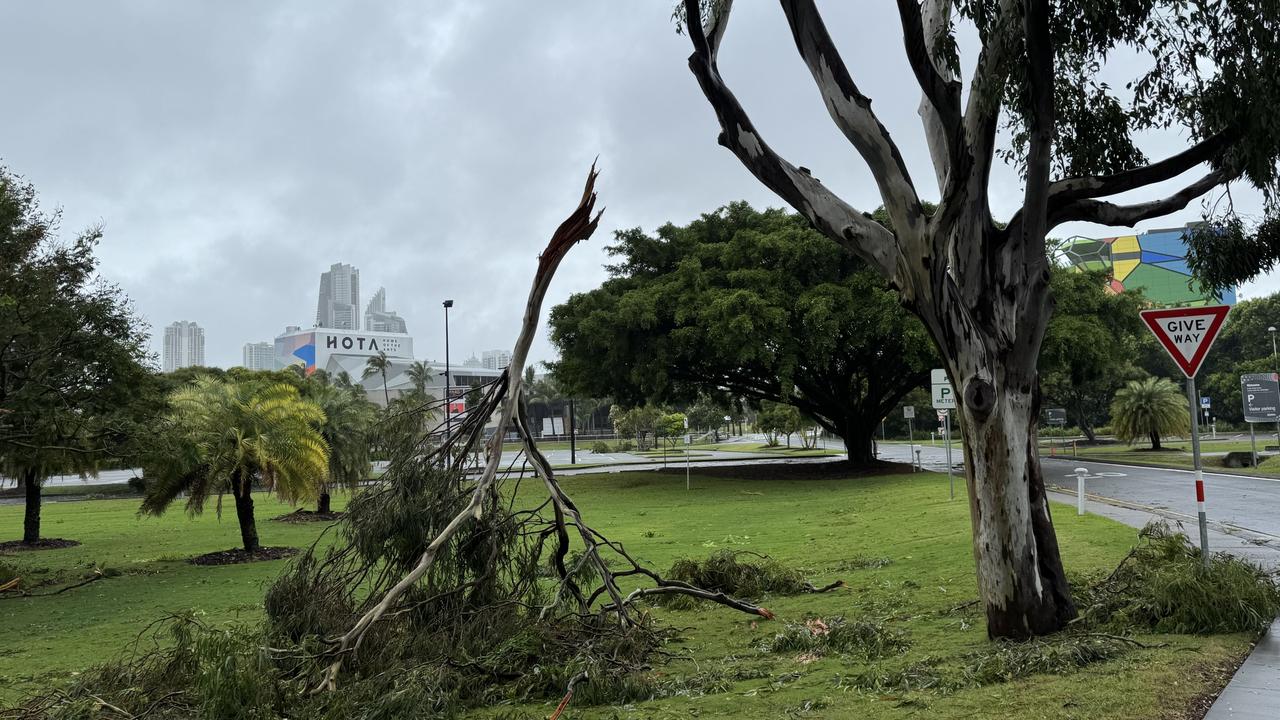 Heavy damage at HOTA, Bundall after Tropical Cyclone Alfred. Picture: Andrew Potts