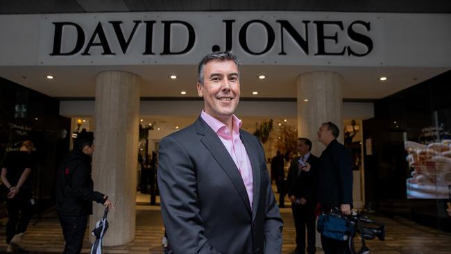 David Jones CEO Scott Fyfe says the last two rate hikes by the RBA is finally causing shoppers a reason to think before buying. Picture: Jason Edwards