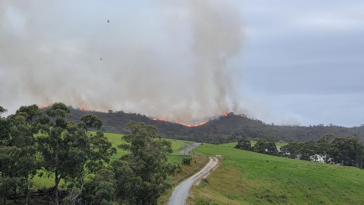 Bushfires burnt at Sisters Beach earlier this week. Picture: Tascor Farming Group.