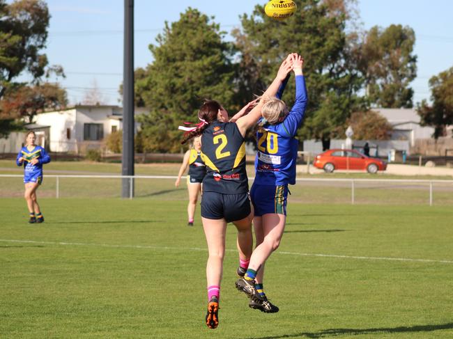 SFLW Community League - Action from Sorell v St Virgils during the annual Pink Sock-Carolyn Birch Memorial Match. Picture: Jake Garland