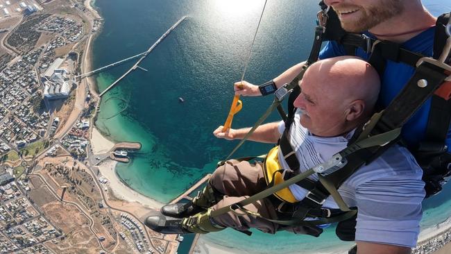 SA Skydiving has partnered with Wallaroo Holiday Park to launch Skydive Wallaroo Beach. Picture: Supplied