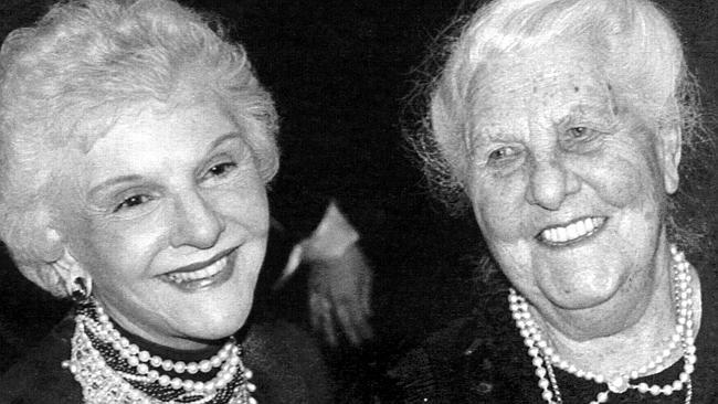  Maria Von Trapp (r) with actor Mary Martin (l) 1984. 1980s 