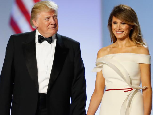 President Donald Trump and first lady Melania Trump arrive at the Freedom Inaugural Ball at the Washington Convention Center in 2017. Picture: Aaron P. Bernstein/Getty Images