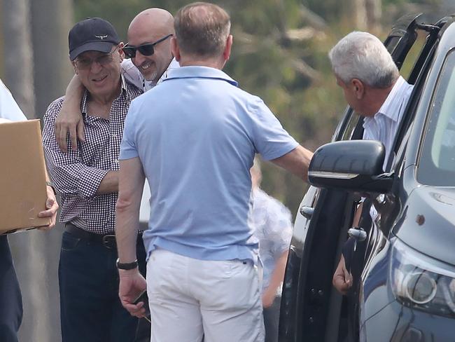 An ecstatic Obeid greeted by family and friends after walking from jail. Picture: David Swift.