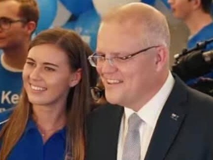 Brittany Higgins with Scott Morrison. Picture: Supplied