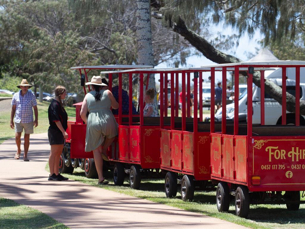 The trackless train ride proved popular.