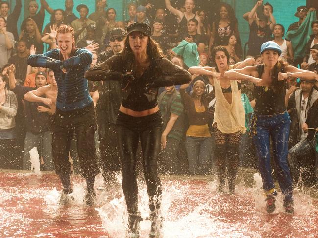 Vinson (centre) showing her moves in a scene from Step Up 3D, which was released in 2010. Picture: Universal