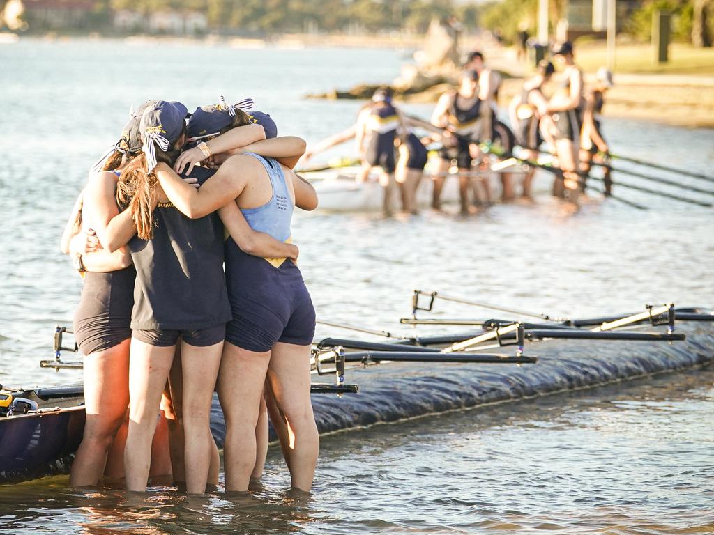 Senior Walford girls celebrate second place. Picture: AAP / Mike Burton