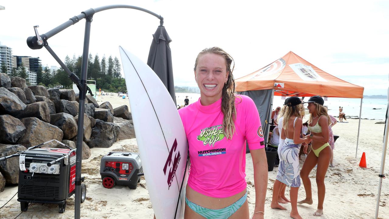 Usher Cup Finals at Snapper Rocks Winner Macy Callaghan. 30 January 2022 Coolangatta Picture by Richard Gosling