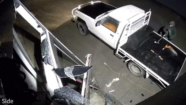 Shortly after allegedly breaking into the shop the man took two scooters and placed them on the back of his ute. Picture: Gippy Cycles