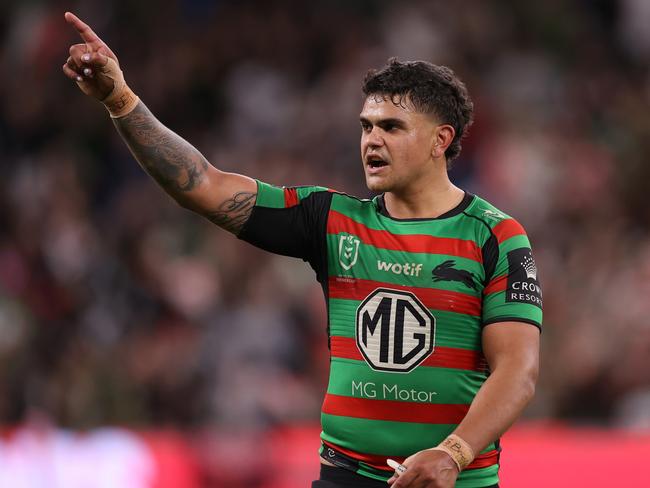 Latrell Mitchell has steered the Rabbitohs through to a preliminary match up with Penrith.