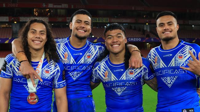 Penrith’s Samoan contingent could miss the World Club Challenge. Picture: Matthew Lewis/Getty Images for RLWC