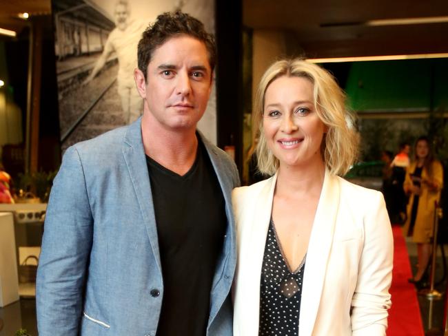 Award-winning artist Vincent Fantauzzo with his actor wife, Asher Keddie. Picture: AAP