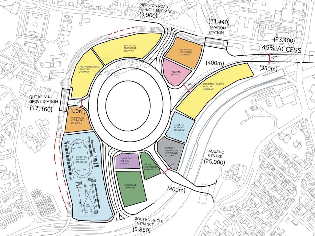 Full overlay on the Victoria Park site, showing the entire northern side would need to be redeveloped to meet requirements. Picture: Save Victoria Park
