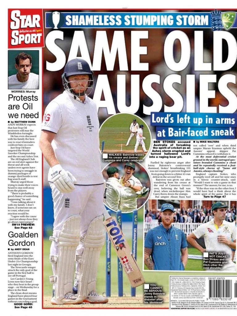 The back page of the Star