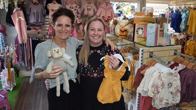 Owner Rozzie Hamilton with Kerrie Clark at Freddie the Rat, Emerald's new children's clothing boutique, located on Egerton Street.