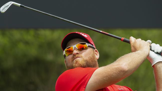 Aaron Pike in action at the Australian Open. Picture: Steve Christo.