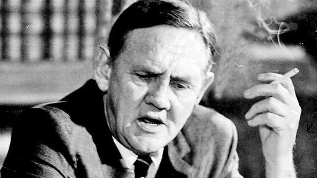 OCTOBER 1969 : Australian Prime Minister John Gorton at a press conference at Parliament House, Canberra 10/69, after his win in the Federal election. Pic News Ltd.Historical P/