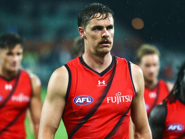 ADELAIDE, AUSTRALIA - SEPTEMBER 12: Joe Daniher of the Bombers walks from the ground during the round 17 AFL match between the Port Adelaide Power and the Essendon Bombers at Adelaide Oval on September 12, 2020 in Adelaide, Australia. (Photo by Daniel Kalisz/Getty Images)