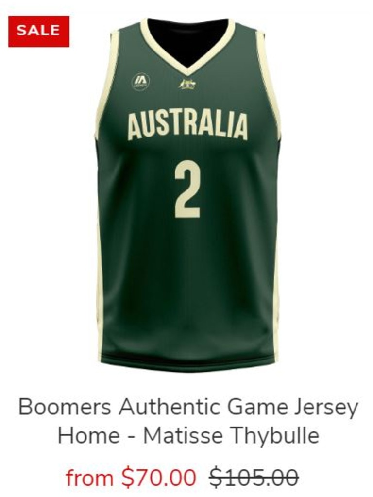 Matisse Thybulle's Boomers jersey has popped up on Basketball Australia's merch website on discount.