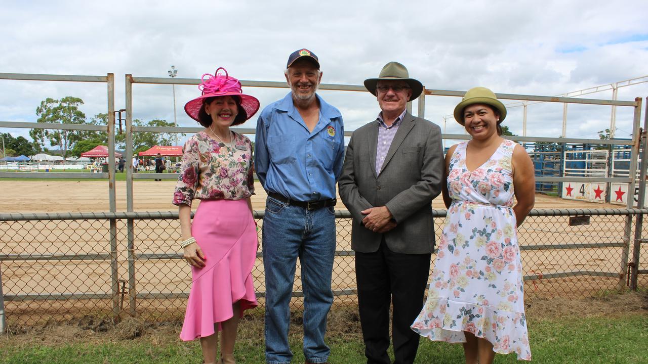 Deputy Mayor Kathy Duff, Murgon Show Society president Allen Trim, Mayor Keith Campbell and Abigail Andersson at the Murgon Show. Photo: Laura Blackmore