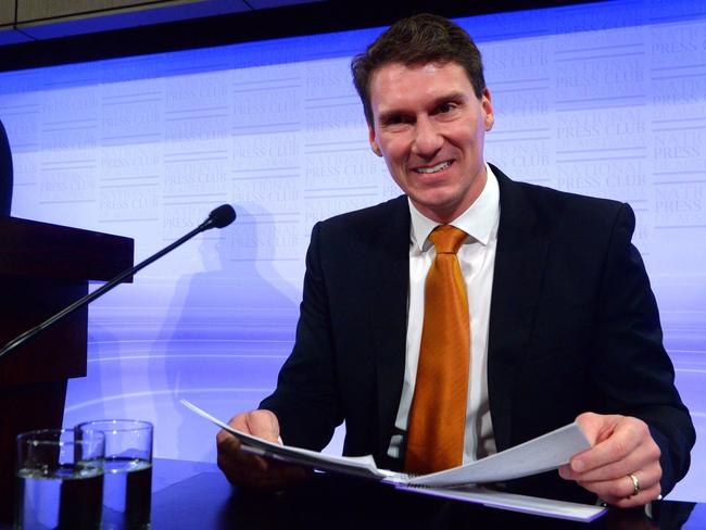 Cory Bernardi at the National Press Club in Canberra. Picture: AAP