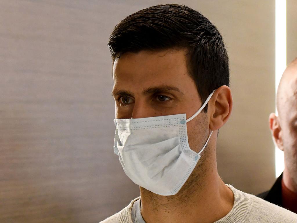 Tennis star Novak Djokovic’s visa was cancelled. Picture: AFP