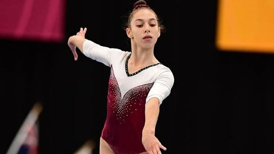 Gymnast Ava Costa sustained a serious spinal injury while performing a beam dismount at training in April this year. Picture: Supplied