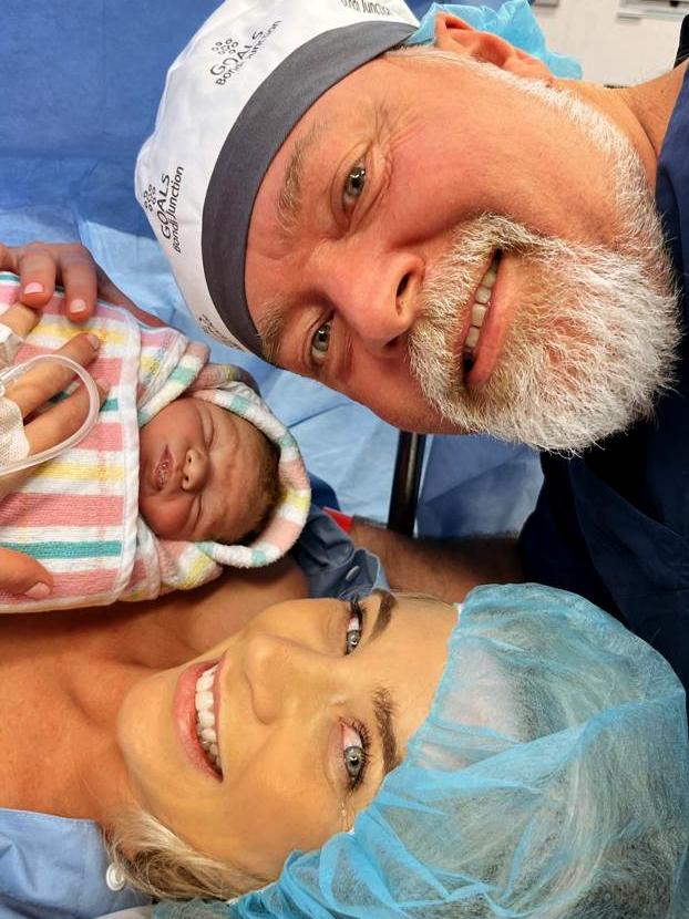 The first glimpse of baby Otto, first child of Kyle Sandilands and Tegan Kynaston.