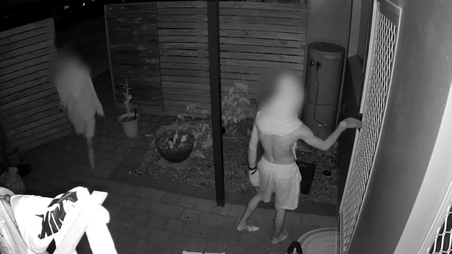 Alleged teen car thieves caught on CCTV casing a Cairns property. Picture: Queensland Police