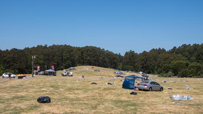 Revellers were on site for just one day but left rubbish strewn on the campground. Picture: Jason Edwards