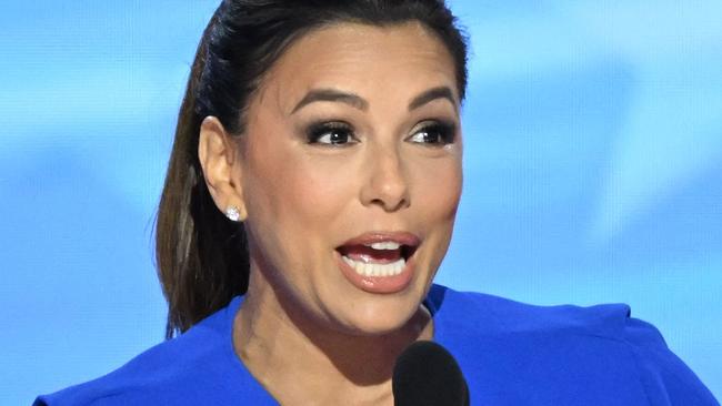 TOPSHOT - US actress Eva Longoria speaks on the fourth and last day of the Democratic National Convention (DNC) at the United Center in Chicago, Illinois, on August 22, 2024. Vice President Kamala Harris will formally accept the partyâs nomination for president today at the DNC which ran from August 19-22 in Chicago. (Photo by Mandel NGAN / AFP)