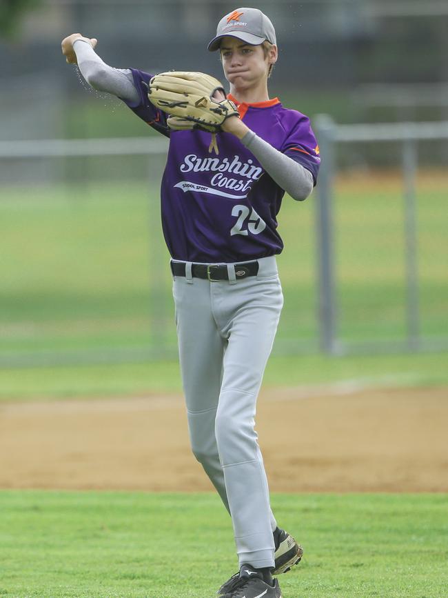 South Coast V Sunshine Coast in the 12-14 years QLD School Sport Baseball Championships. Picture:Glenn Campbell