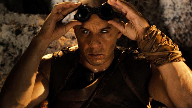 Vin Diesel in a scene from Riddick. Picture: AP