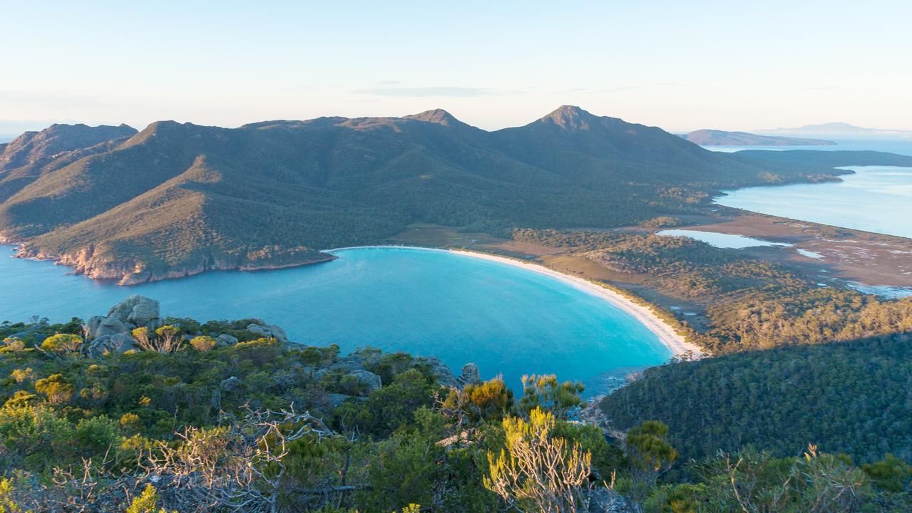 A view of the beautiful Wineglass Bay in Freycinet National Park, Tasmania. Picture: iStock.