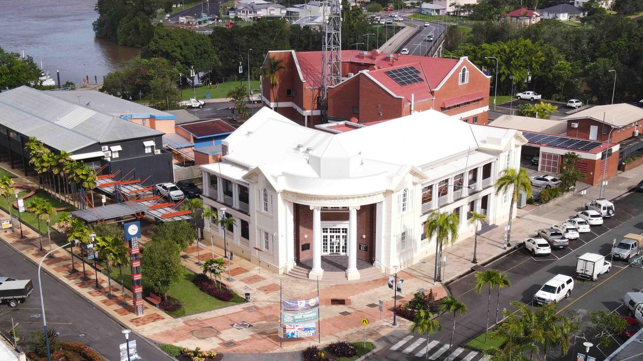 The Innisfail court house on Edith Street, the main street in the centre of Innisfail. Picture: Brendan Radke