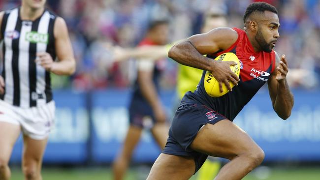 Heritier Lumumba playing against his former side Collingwood in 2015. Picture: Michael Klein