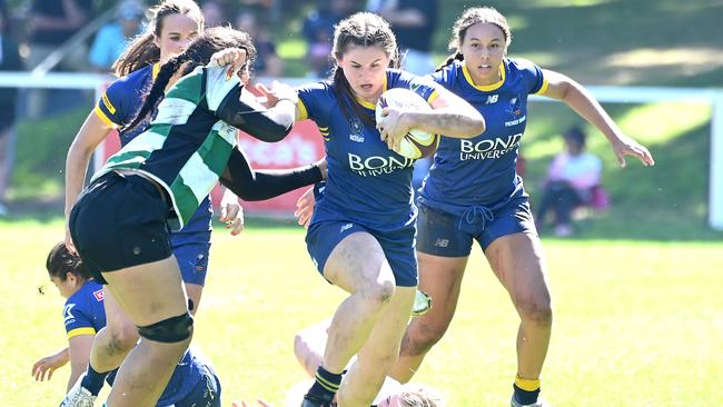 Bond player Zoe Hanna Club rugby women's semi-final Sunnybank v Bond. Saturday August 12, 2023. Picture, John Gass