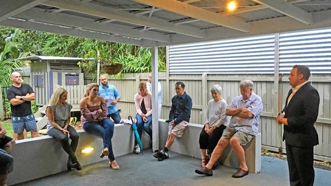 Code Property Group's Matt Glynn conducts bidding at 10 Edna St, Currimundi. Picture: Erle Levey