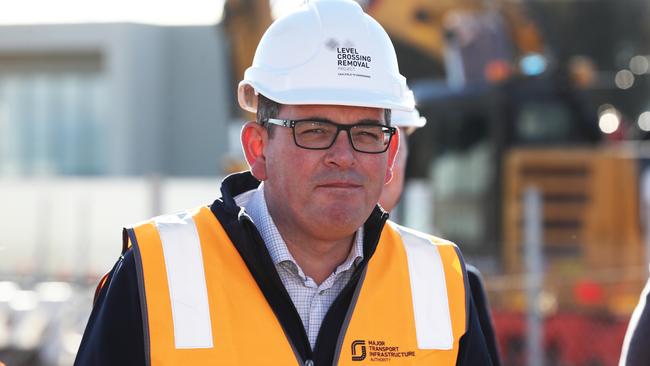 Victoria Premier Daniel Andrews speaks to reporters. Picture: NCA NewsWire / David Crosling