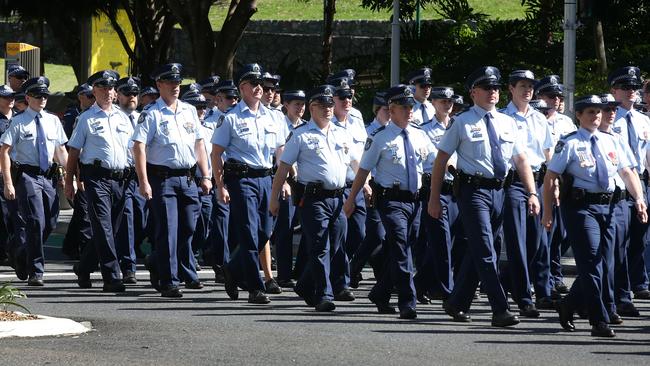 Officers march at a past Police Remembrance Day.
