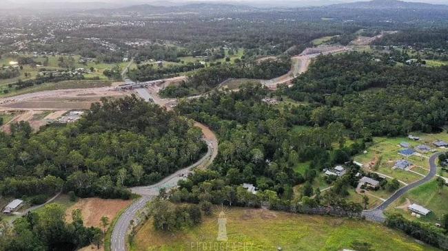 Images of work on the Gympie Bypass captured by Infinity Flights Photography.