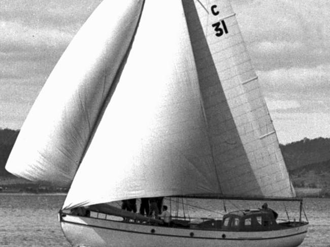 Westward was the first Tasmanian handicap winner of the Sydney to Hobart yacht race and the only Tasmanian boat to win it twice. Picture: MERCURY HISTORICAL ARCHIVE 