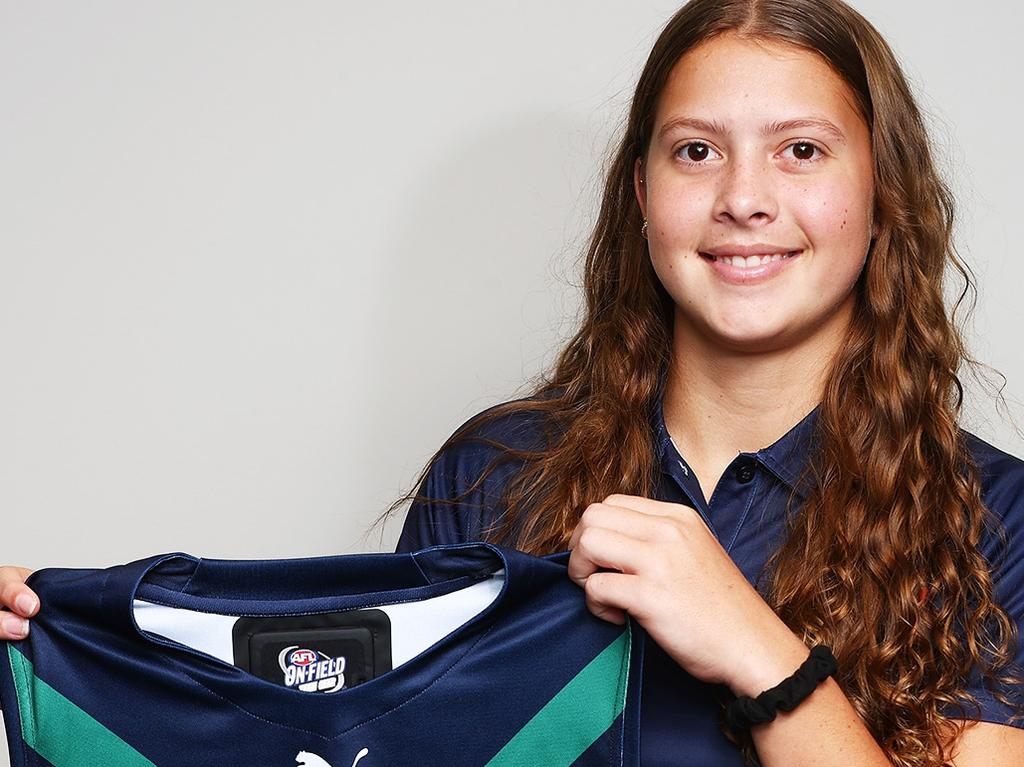 J'Noemi Anderson with her All-Australian jumper. Picture: AFLNT Media.