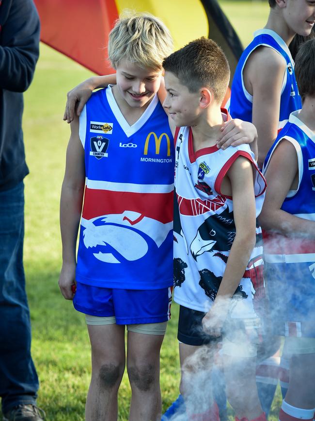 Under 11 players at the ceremony. Picture: Andrew Batsch