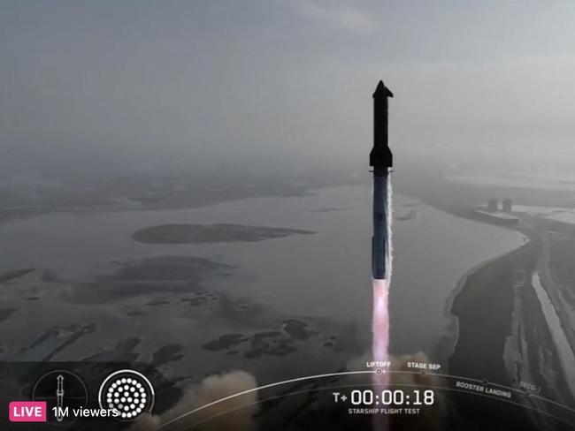 The SpaceX Starship rocket launches from Starbase, Texas. Picture: AFP