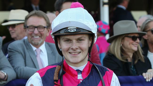 Jockey Ethan Brown has the task of negotiating a tough barrier with Gellhorn in Saturday’s VOBIS Sires Showdown at Caulfield. Picture: AAP